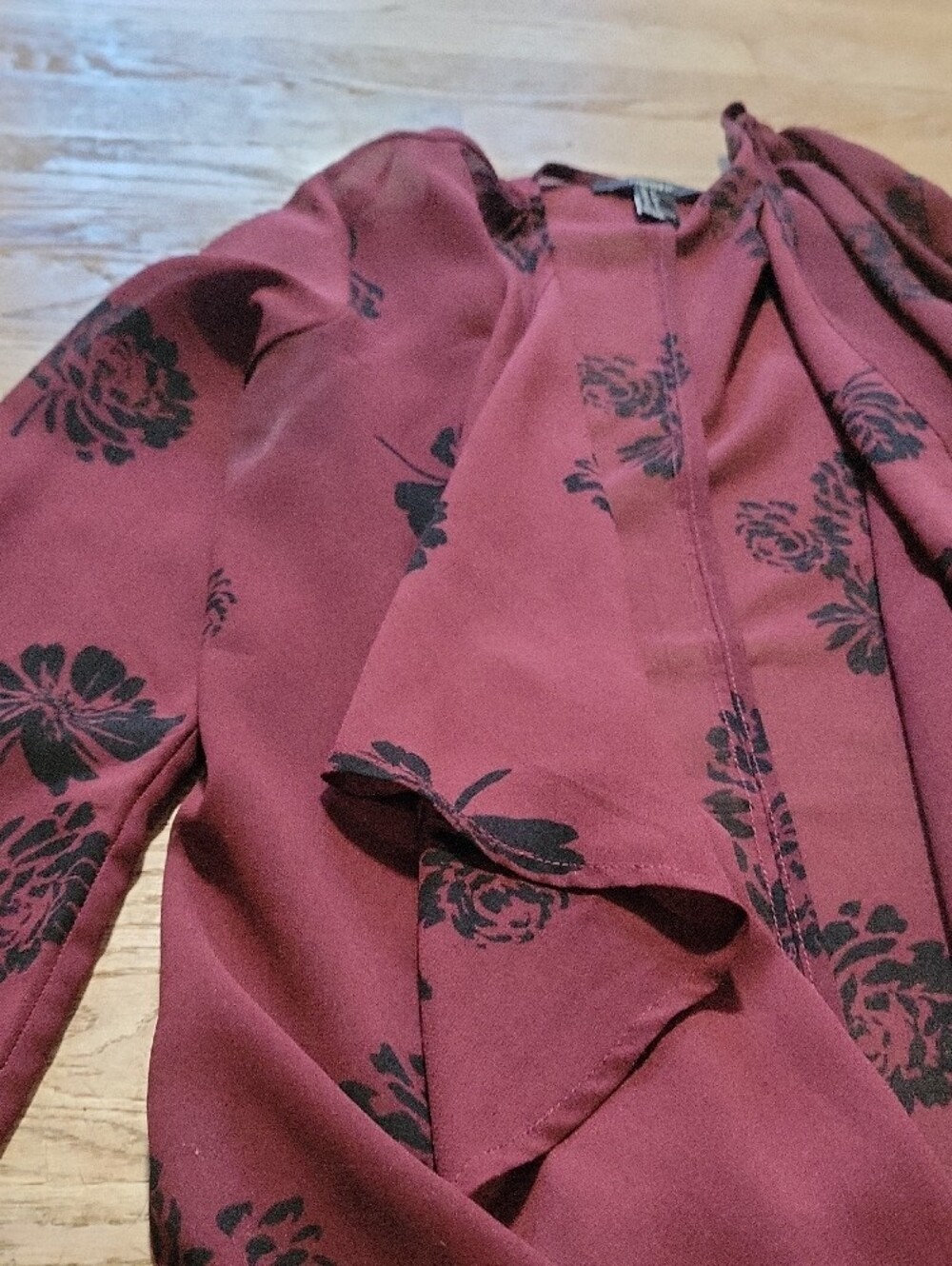 Forever 21 Sz S Mauve Floral Sheer Duster Cardigan - Picture 4 of 7